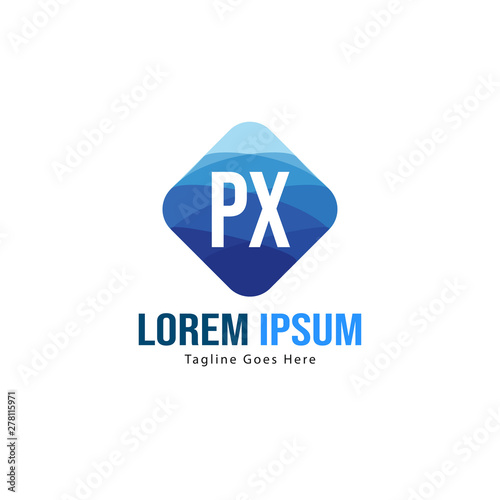 Initial PX logo template with modern frame. Minimalist PX letter logo vector illustration