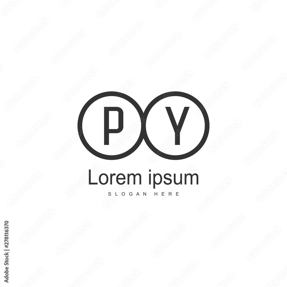 Initial PY logo template with modern frame. Minimalist PY letter logo vector illustration Initial PY logo template with modern frame. Minimalist PY letter logo vector illustration