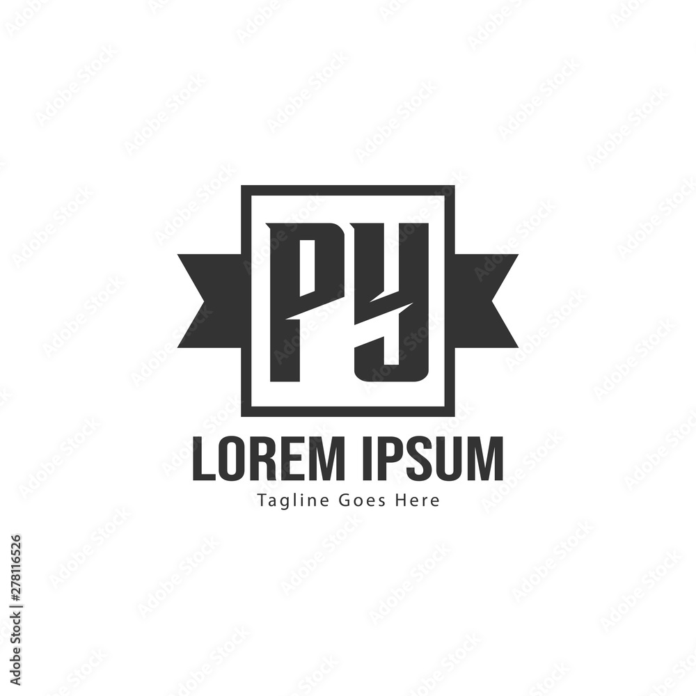 Fototapeta premium Initial PY logo template with modern frame. Minimalist PY letter logo vector illustration