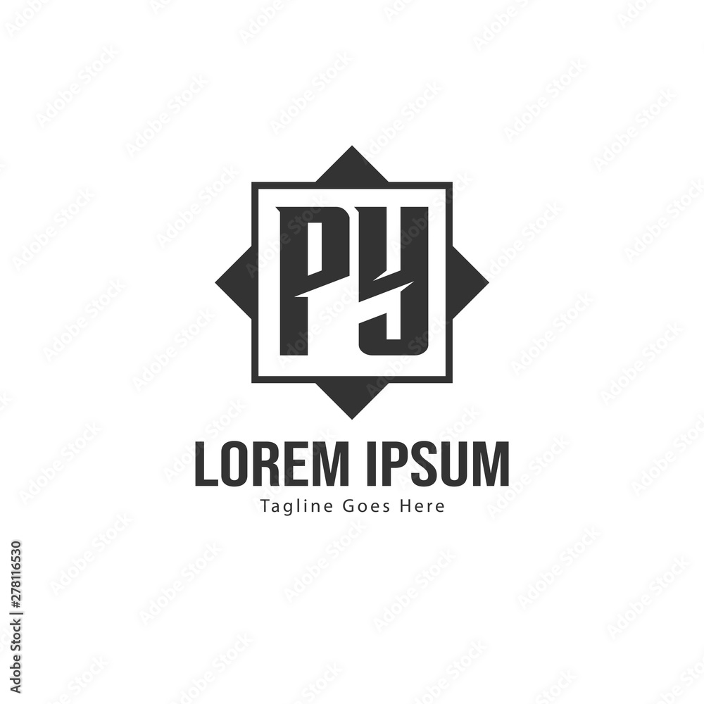Initial PY logo template with modern frame. Minimalist PY letter logo vector illustration Initial PY logo template with modern frame. Minimalist PY letter logo vector illustration