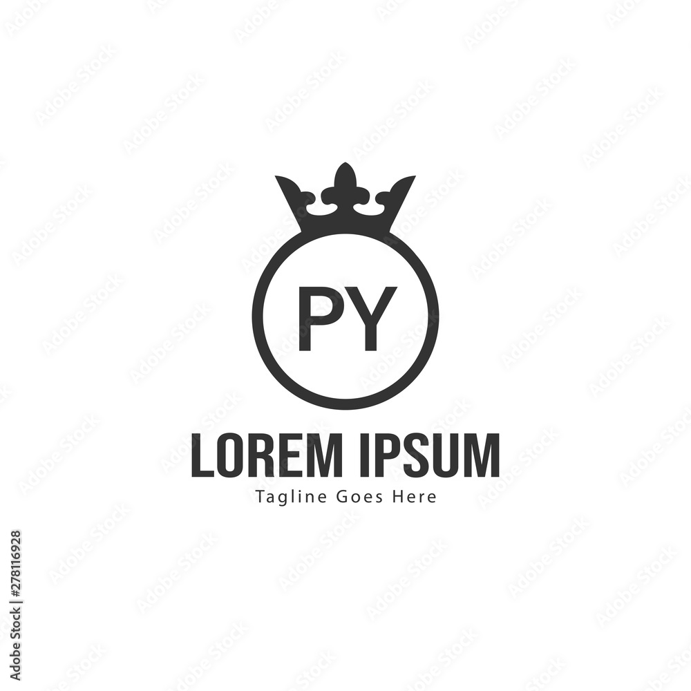 Initial PY logo template with modern frame. Minimalist PY letter logo vector illustration Initial PY logo template with modern frame. Minimalist PY letter logo vector illustration