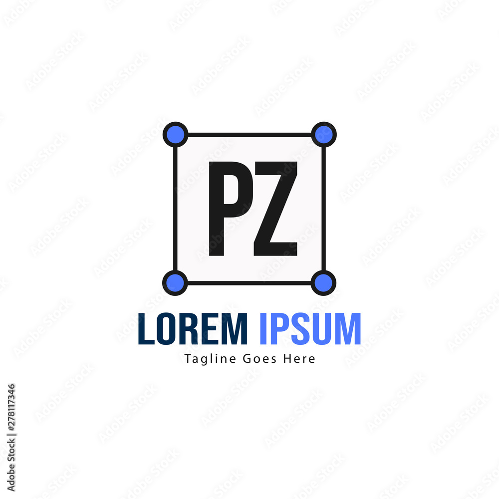 Initial PZ logo template with modern frame. Minimalist PZ letter logo vector illustration Initial PZ logo template with modern frame. Minimalist PZ letter logo vector illustration