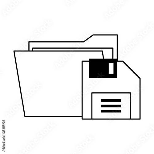 documents files system archives cartoon in black and white