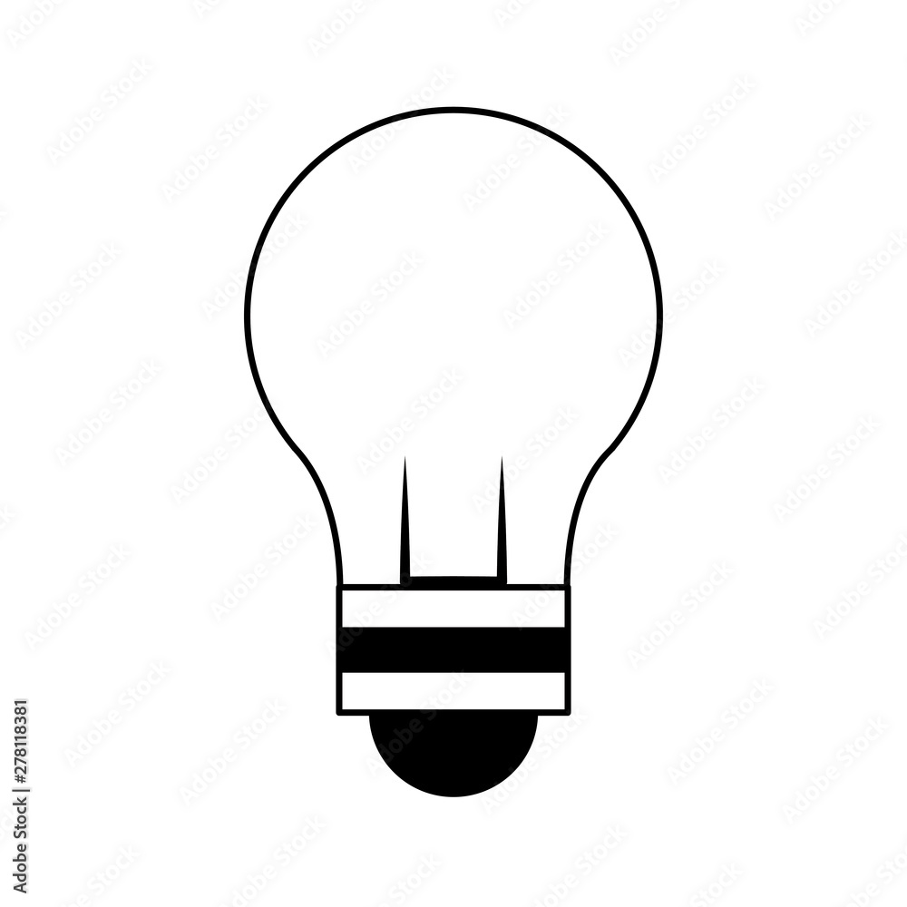 Obraz premium lightbulb idea lamp symbol cartoon in black and white