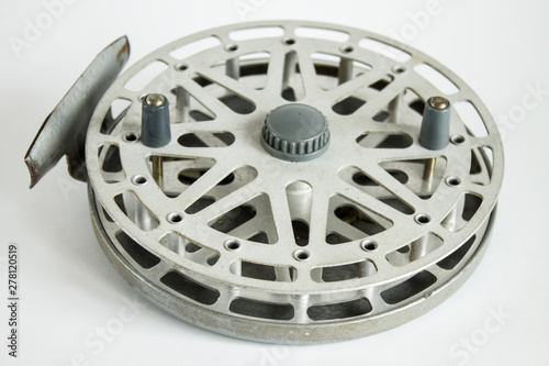 Large grey reel for fishing tackle