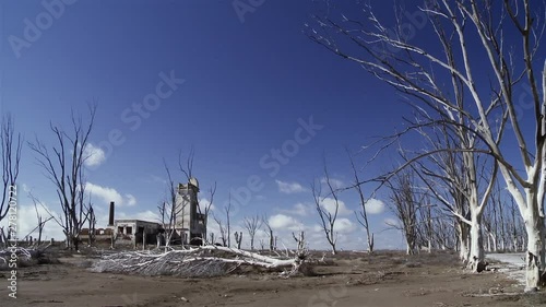 Abandoned Slaughterhouse in Epecuen Ghost City, Buenos Aires Province, Argentina.  photo