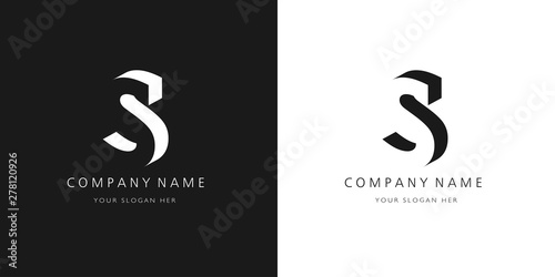s logo, modern 3d design letter character	 photo