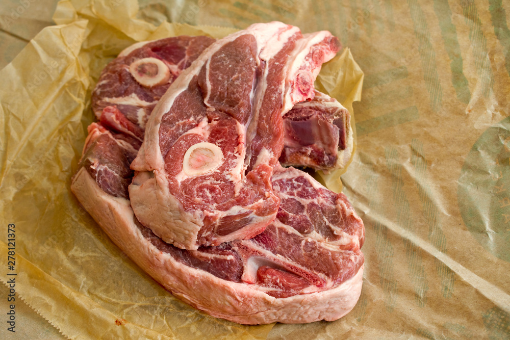 Raw Lamb Chops on Butcher Paper