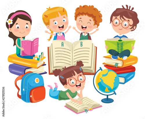 Vector Illustration Of Children Education