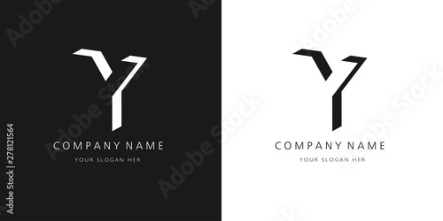 y logo, modern 3d design letter character	