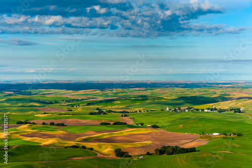 Beautiful Farmland Patterns Seen From Steptoe Butte, Washington. High above the Palouse Hills on the eastern edge of Washington, Steptoe Butte offers unparalleled views of a truly unique landscape.