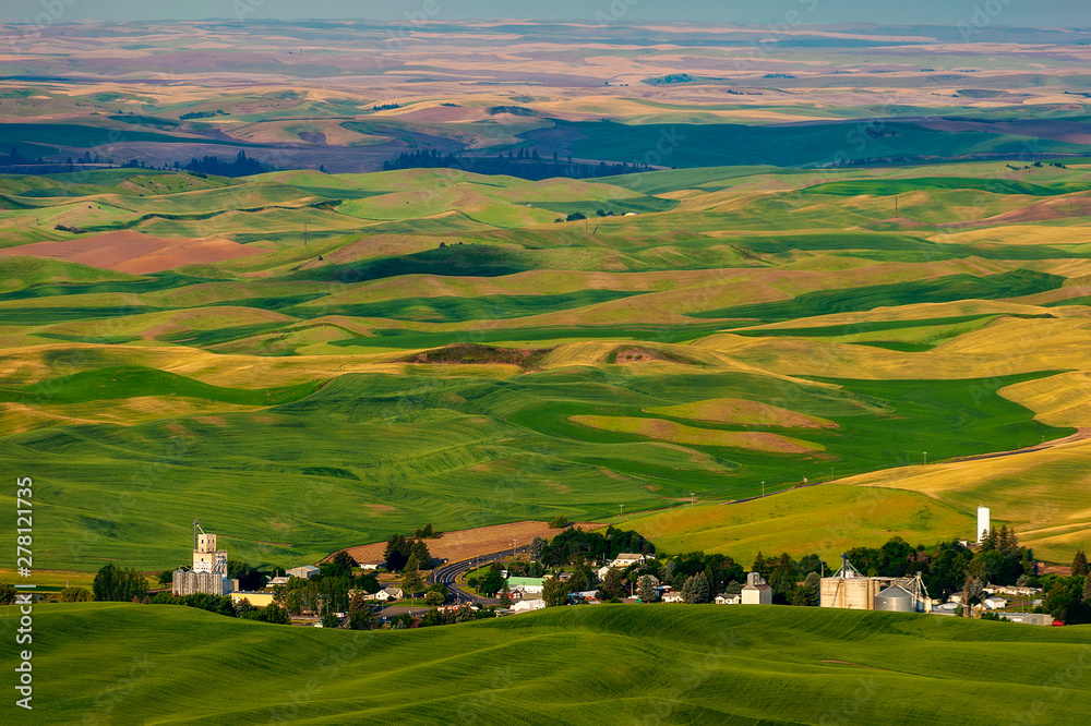 Beautiful Farmland Patterns Seen From Steptoe Butte, Washington. High above the Palouse Hills on the eastern edge of Washington, Steptoe Butte offers unparalleled views of a truly unique landscape.