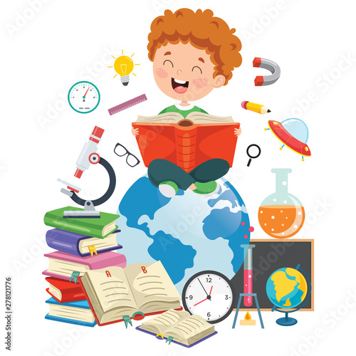Vector Illustration Of Children Education