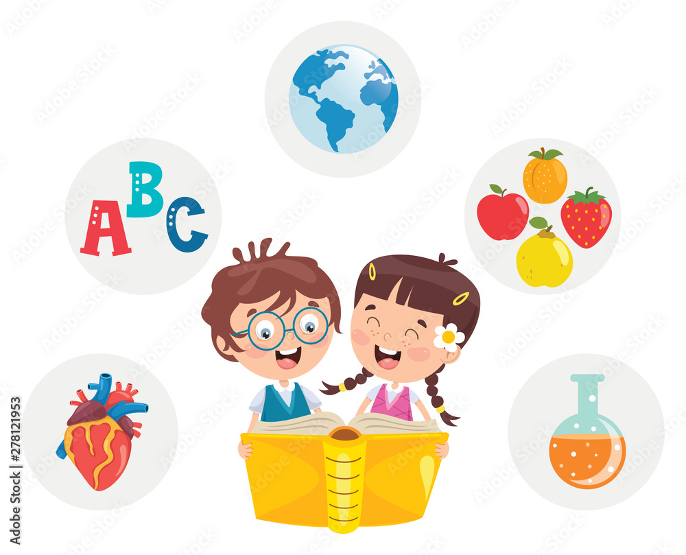 Vector Illustration Of Children Education Vector Illustration Of Children Education