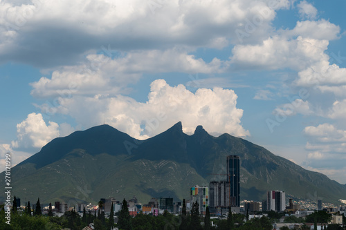 Cerro de la Silla mountain on a cloudy day