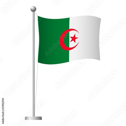 algeria flag on pole icon