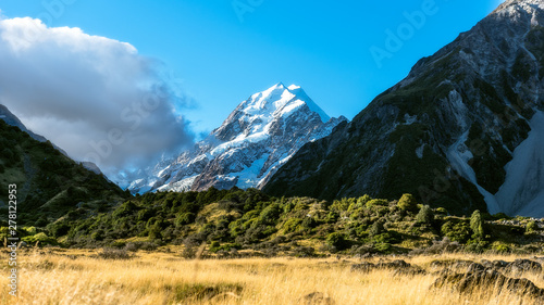 snow mountain in New Zealand