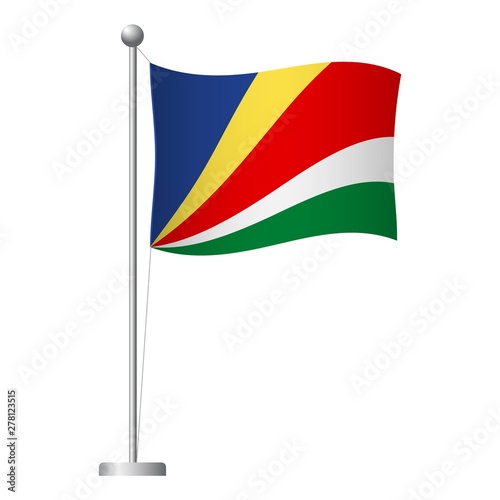 Seychelles flag on pole icon