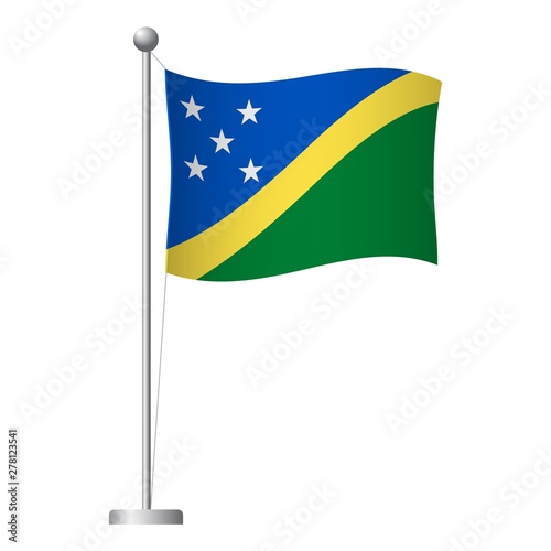 Solomon Islands flag on pole icon