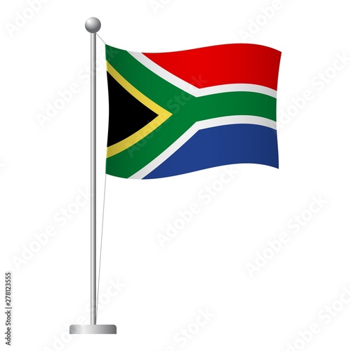 Free Download South Africa flag on pole icon - GFXLoad