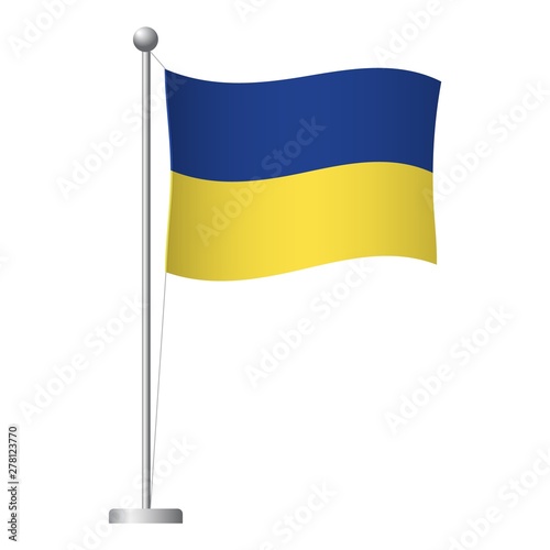 Ukraine flag on pole icon