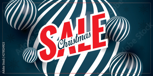 Tableau sur toile Christmas sale, discounts. A festive banner