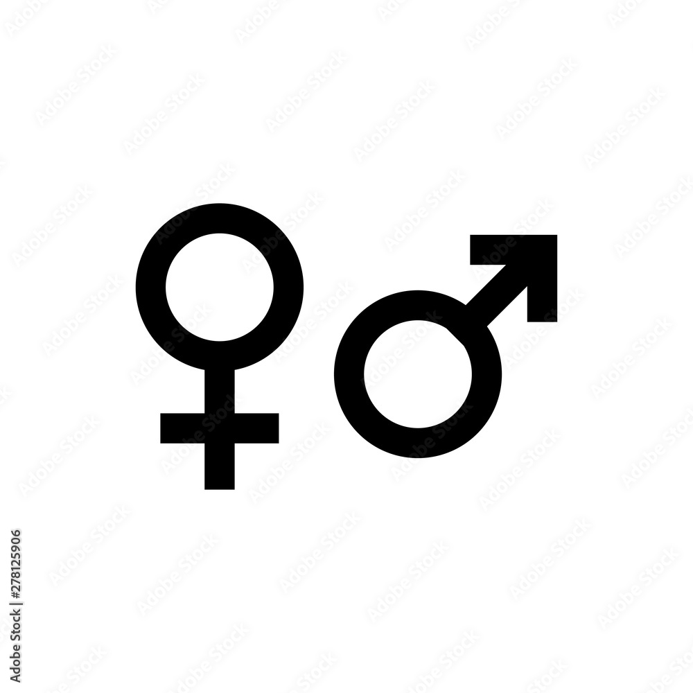 Gender, male, female, sign symbol icon vector illustration Gender, male, female, sign symbol icon vector illustration