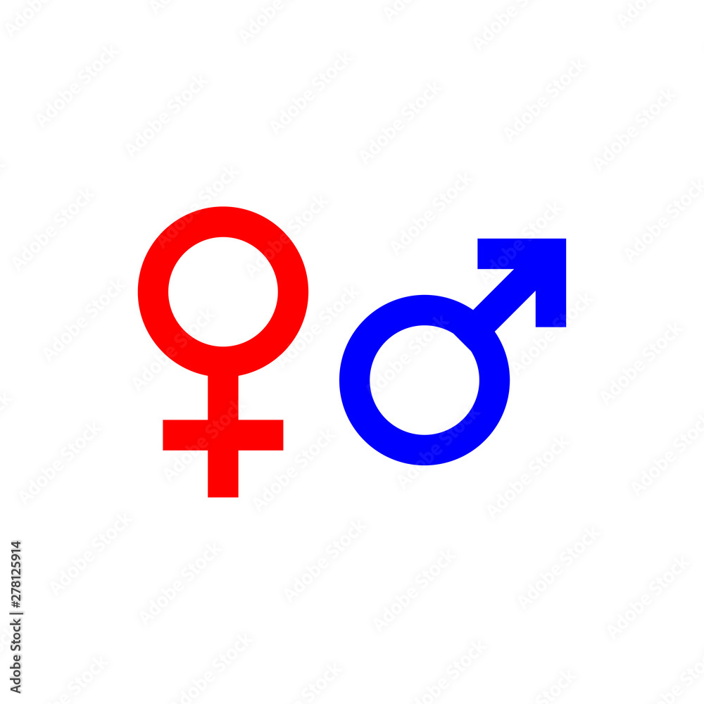 Fototapeta Gender, male, female, sign symbol icon vector illustration
