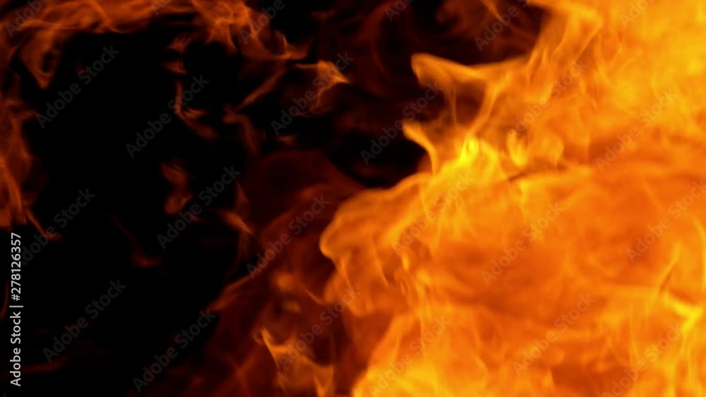 Super slow motion of fire blast isolated on black background. Filmed on high speed cinema camera, 1000 fps Super slow motion of fire blast isolated on black background. Filmed on high speed cinema camera, 1000 fps