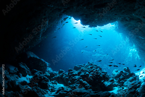Fotografia, Obraz Underwater cave
