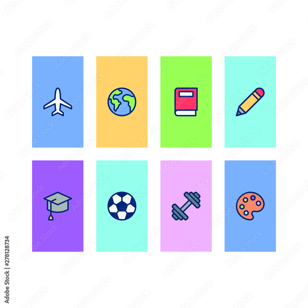 Lifestyle Icons. Vector set design colorful templates icons and emblems - social media story highlight