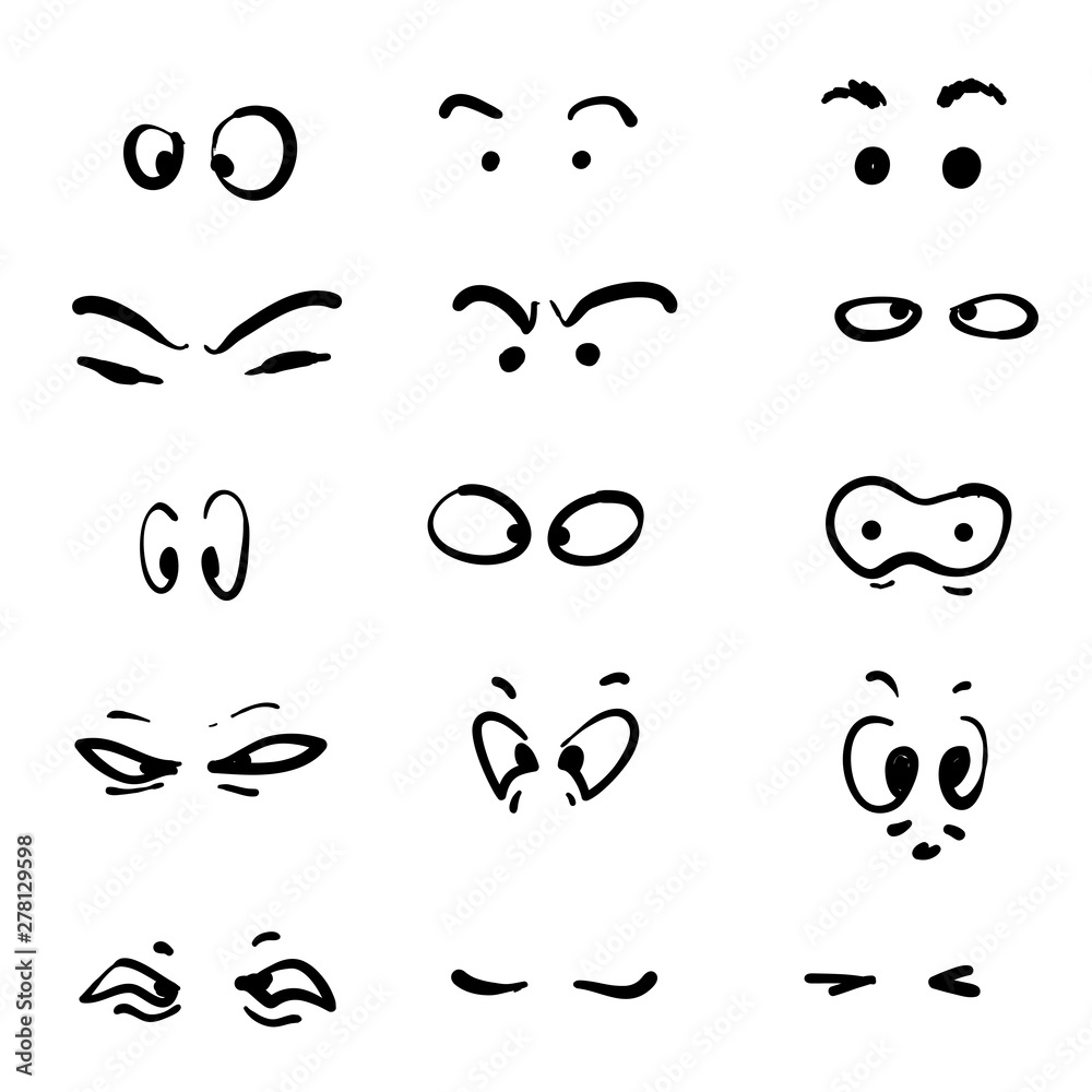 various of eyes icon handdrawn doodle symbol for Visible, sleep and medicine supervision observe, lens or cry, eyesight health vector cartoon style various of eyes icon handdrawn doodle symbol for Visible, sleep and medicine supervision observe, lens or cry, eyesight health vector cartoon style