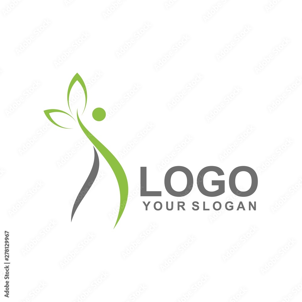 Fototapeta premium people logo template, healthy design vector, eco