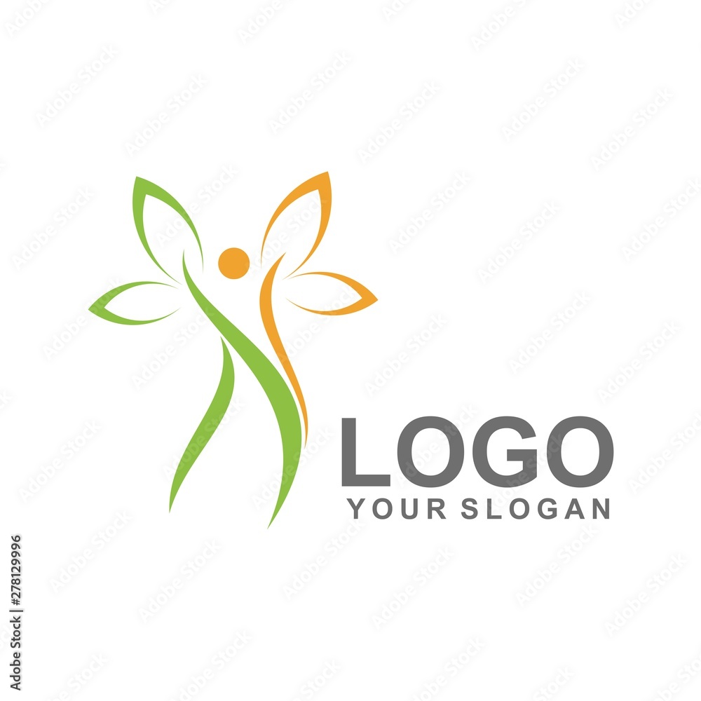 Fototapeta premium people logo template, healthy design vector, eco