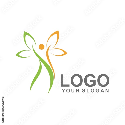 people logo template  healthy design vector  eco
