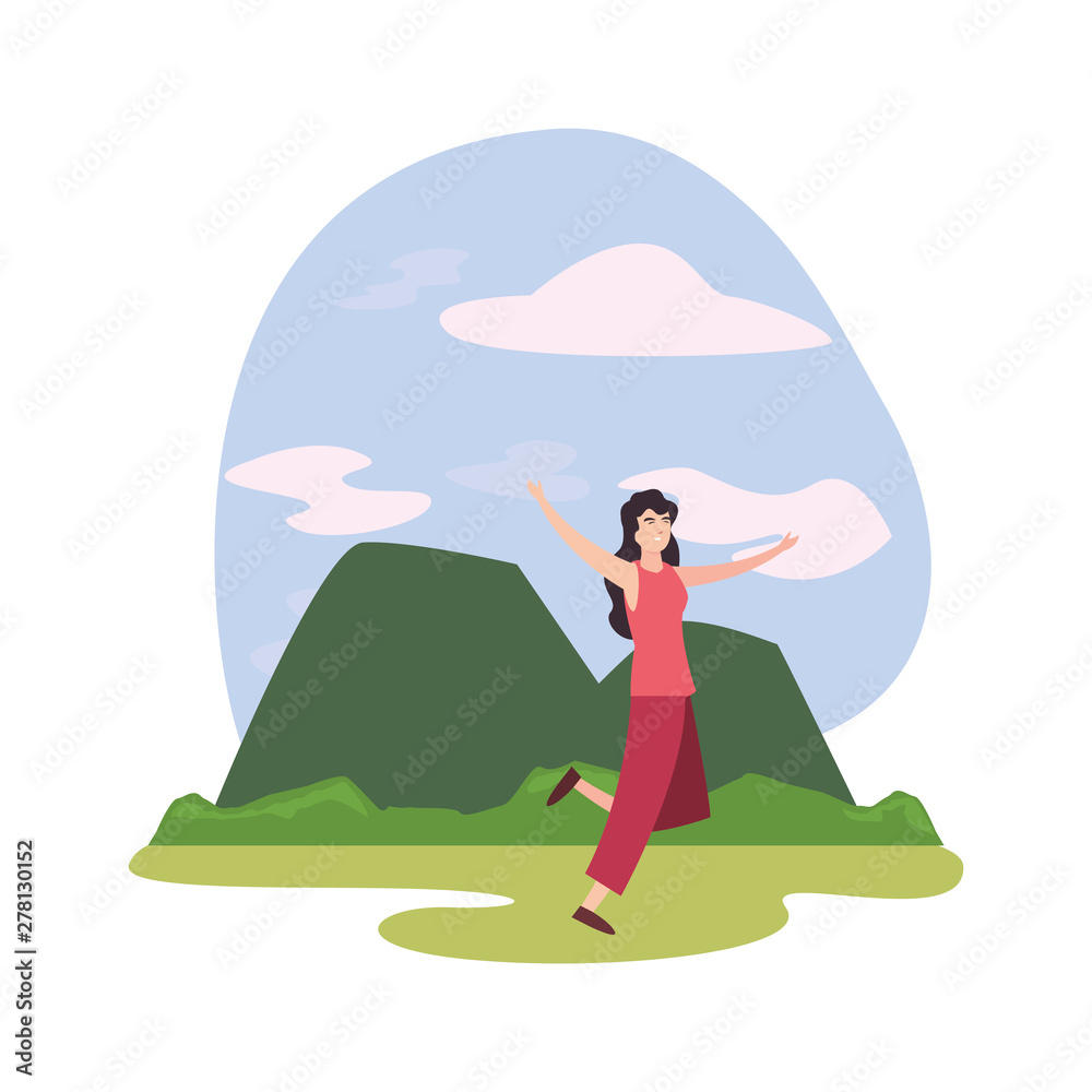 woman happy young people outdoor background woman happy young people outdoor background