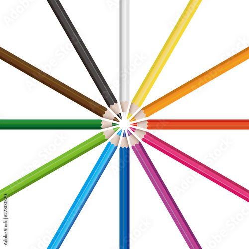 Colored pencils circle