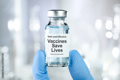 Drug vial with label - Vaccines Save Lives