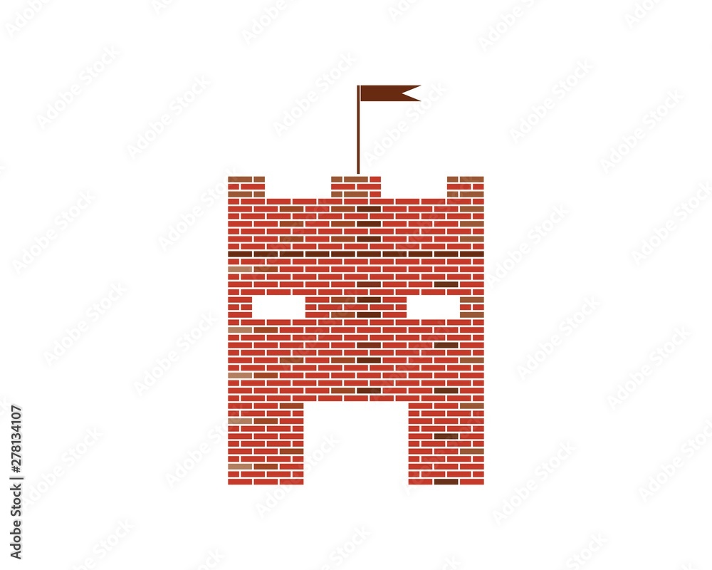 Obraz premium castle logo icon vector illustration design