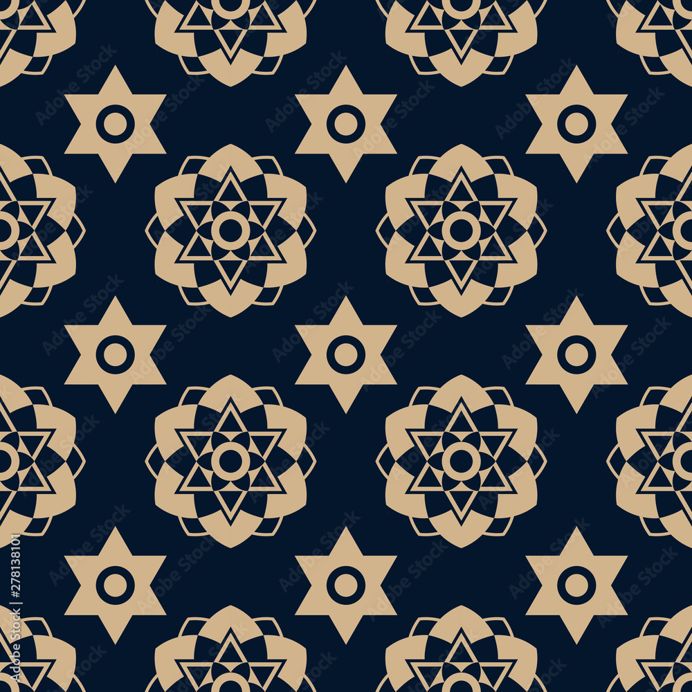 Dark blue and Gold texture repeating seamless pattern vector - Vintage traditional fabric collections Dark blue and Gold texture repeating seamless pattern vector - Vintage traditional fabric collections
