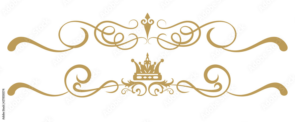 Design elements on white background, ornament royal style, antiques, vintage, vector illustration Design elements on white background, ornament royal style, antiques, vintage, vector illustration