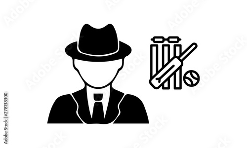 Cricket umpire icon for sports and officiating concepts