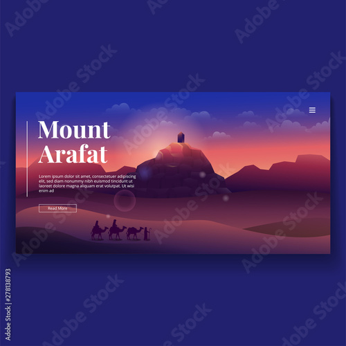 Beautiful Landscape of Mount Arafat Illustration UI Landing Page photo