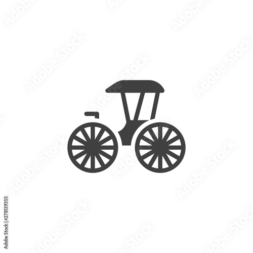 Wedding Coach vector icon. Vintage transport, wagon filled flat sign for mobile concept and web design. Horse Coach, retro carriage glyph icon. Symbol, logo illustration. Vector graphics