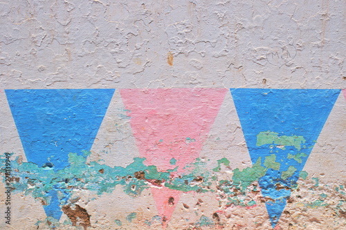 Colorful background of the wall in Moulay Idris in Morocco photo