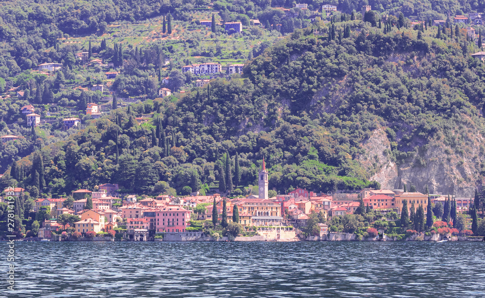 the colorful fishing village pearl of Como Lake. Lombardy, Italy.