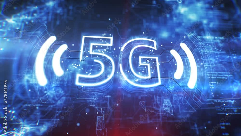 5G new wireless internet. Broadband Wireless Cellular. 5th generation of mobile communication.