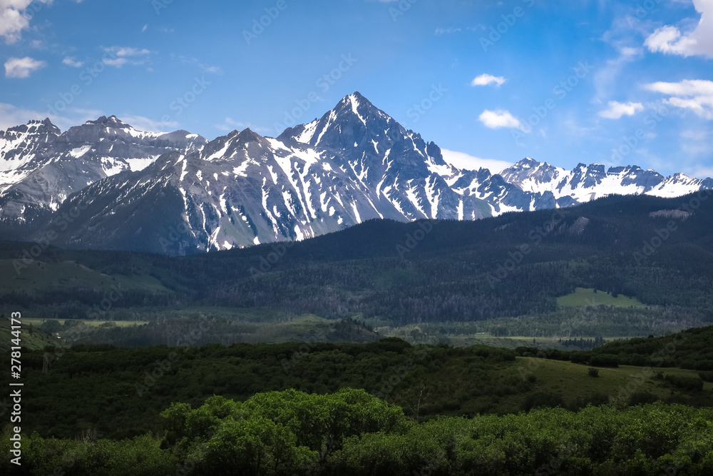 Mt Wilson's Snowy Peaks and Green Valley Below - Colorado Mt Wilson's Snowy Peaks and Green Valley Below - Colorado