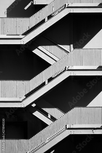 Fine Art Modern Stairway Pattern - Black and White