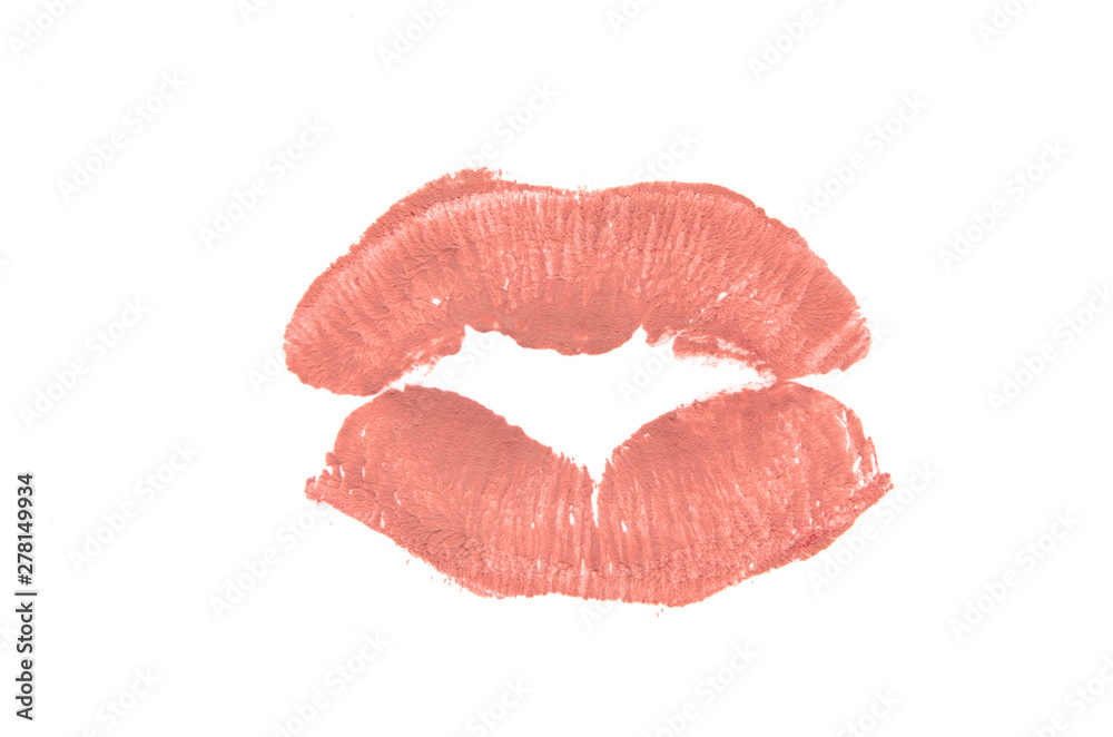 Isolating the imprint of lips on a white background. - Image Isolating the imprint of lips on a white background. - Image